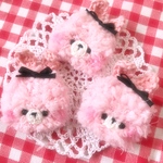 sale♡ふわふわうさぎのモチーフ  ピンク 3枚 らぶりー