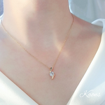 18kgp ジルコニア ネックレス　ステンレス チェーンネックレス　華奢　オフィス　可愛い　シンプルネックレス