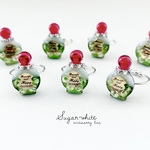 🍈🫧antique Perfume bottle ring ✯ メロンクリームソーダの香水瓶  指輪 フリーリング 純喫茶 喫茶店