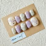 【再販♡1】ネイルチップ 淡色 - design B くすみパープル