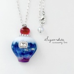 antique Perfume necklace《 バタフライピーソーダ 》✵ クリームソーダの香水瓶型 ネックレス  ペンダント レトロ 喫茶店