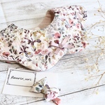 【再販3】リバティ生地　ベビースタイ＋ベビー用ヘアクリップ　フェルダ