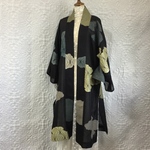 【110㎝　紗・ロングカーディガン着物リメイク】　