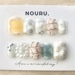 新作✨ キャンディータイム 🌼🍬🐇サイズオーダーネイルチップ/チビ爪/短爪/ベリーショート/マグネット/ホワイト/フラワー/花柄/シルバーラメ/ハート/パール/普段使い/前撮り/入学式/卒業式