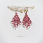 ぷくぷくピンクフリンジピアス/イヤリング