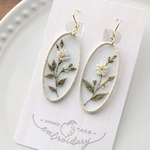 水色オーガンジー刺繍✳︎フラワーデザインピアス/イヤリング