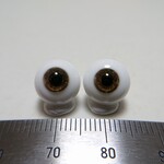 No.116 【10mm】 小さな グラスアイ ドールアイ ハンドメイドドール 材料　約9.9mm/10.0mm（ブラウン）