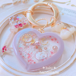 【New】アンティークHeartのシャカシャカカラビナ　ハンドメイドレジン　キーホルダー　ハンドメイドキーホルダー　シャカシャカキーホルダー　シャカシャカ　シェイカー　アンティーク　カラビナ　ハート