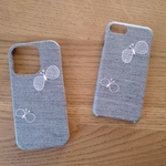 *受注製作*ミナペルホネン*choucho*グレー×ライトピンク*mina perhonen*iPhoneケース*iPhoneカバー*スマホケース*スマホカバー