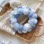【母の日の贈り物におすすめ🎁】紫陽花 リース 毛糸玉リース ブルーカラー