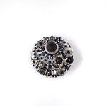 Antique Silver Beads Reunion ビーズ刺繍ブローチ