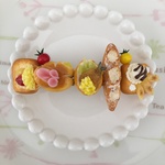 7種のパンと2色のプチトマトのバレッタ♡8cmG