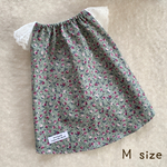 新作🌸完成品/犬服‼︎バラ柄🌹チュニックワンピース Mサイズ /小型犬/レース/涼しいニット