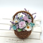 アーティフィシャルフラワーバスケットアレンジ『コンパクト④』