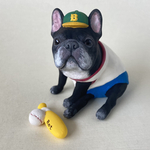 フレンチブルドッグ　野球少年　ブリンドル　フレブル　置物　ペット【いつもそばにいてくれるフレブルのフィギュア】