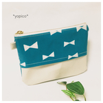 みずいろリボン×キナリ ラミネート＊ティッシュポーチ