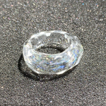 【JINガラス 気まぐれ試作室】アイスロック リング レインボーダイクロ 約16.5号