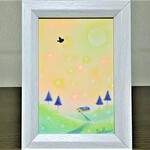 パステルアート　あたたかな黄昏の家路　パステル画原画