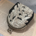 インド刺繍がま口ポーチ