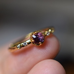 RG23-192 宝石質 天然 ミャンマー産天然 ラベンダー スピネル リング 指輪 シンプル フリーサイズ 金属アレルギー対応