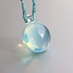 Aquamarine & Moonstone Cabochon：波動玉®（ハート・スロートチャクラ ）【現品一点物・超レアガラス使用】8