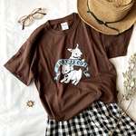 【10月下旬発送】Goat is cute Tシャツ（チョコ）｜子やぎは可愛い〔動物シリーズ〕