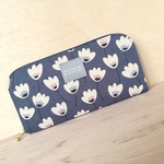北欧柄♥軽い長財布🖤お花♪グレー♩シンプル♪通帳ケース♪ラウンド財布♬
