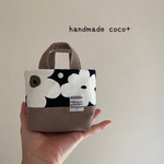 手のひらサイズのミニミニトート　北欧白いお花