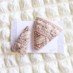 ꫛꫀꪝ✧‧˚親子でお揃いぱっちんピン　インド刺繍リボン　pink