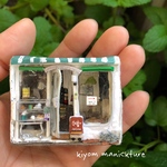 喫茶トナカイ/カフェ外観/箱の中の小さな部屋/小さいおうち/miniドールハウスオブジェ/no.312【kiyom】