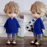 ロイヤルブルー　袖まくりカーディガン（ねんどろいどどーるオビツ11共有サイズ）