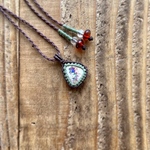 カンテラオパールのプチマクラメネックレス(グリーン)