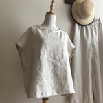 フランス サフィラン社リネン（淡いベージュ）で作ったゆったりベスト