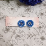 小さめピアス～花～　青
