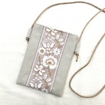 インド刺繍リボン＊スマホショルダー　スマホポシェット