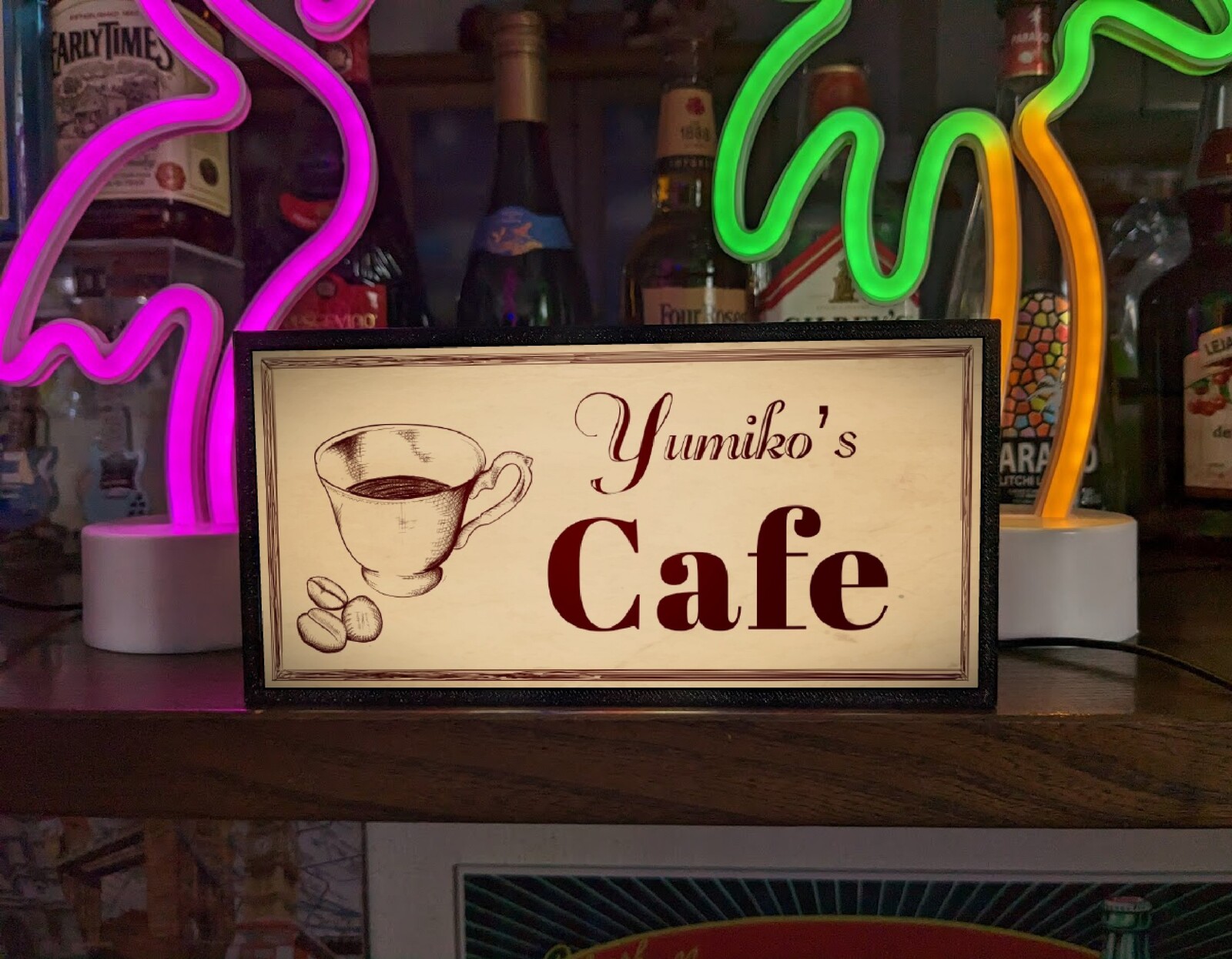 コーヒー 紅茶 カフェ 喫茶 アメリカンレトロ ヴィンテージ ミニチュア サイン ランプ 看板 置物 雑貨 ライトBOX 電飾看板 電光看板