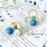 【NEW】2pcs★charm・lush mix ring（天然石ミックスチャーム）