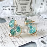 4pcs(2pair)★pierce・jelly clear（ピアス素材)