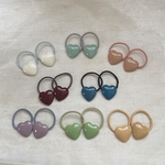 再入荷(3) レトロ ハートヘアゴム ~ヘアゴム　くすみカラー　ハートヘアゴム　キッズヘアゴム　キッズヘアアクセ　ベビーヘアアクセ　ベビーヘアゴム