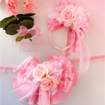 追加しました💕ペット　チョーカー&カチューシャセット💖 💖Candy pink③🎀母の日🎀薔薇🌹カーネーション💐