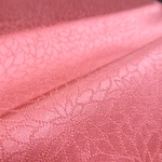 未使用　和布　正絹綸子縮緬　長襦袢　ハギレ（ピンク　むじな菊）