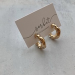 bijou volume hoop ∴ 華やか パーティ ビジュー クリスタル フープピアス