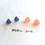 夏色✨春色💕ふんわり三角ピアス  夜空色✨