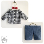 きせかえ用お洋服◎ギンガムチェックのシャツ＆パンツ◎