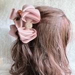 【選べる6色】 新作♡ ビジュー付　ビッグリボン　バンスクリップ　 ヘアクリップ　ヘアアクセサリー　リボンクリップ　母の日
