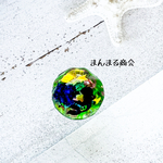 【人魚姫の洞窟🧜‍♀️💕🏰】貝／マーメイド／マリン／かすみ草／ドライフラワー／フリーサイズ／リング／水面／丸型／カラフル／海／グリーン／まる