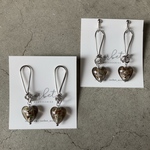 ruri grass heart × silver knot pierce ∴瑠璃ガラス ハート シルバー 結び目