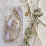  ✴︎ ニュアンスiPhoneケース　華「pink×gold」