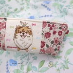 【ポメラニアン ①刺繍 ペンケース】  リボン