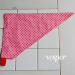 キッズ★ゴム付き三角巾★ピンク×赤ドット